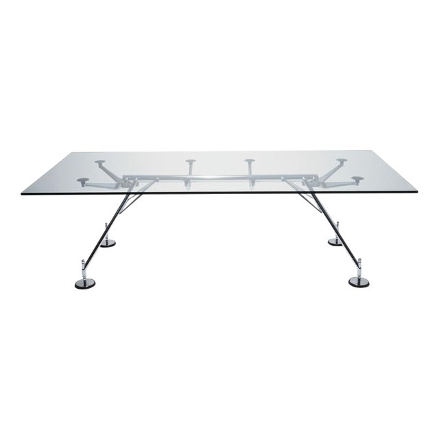 Crystal Nomos Table by Norman Foster for Tecno, Italy, 1989 For Sale