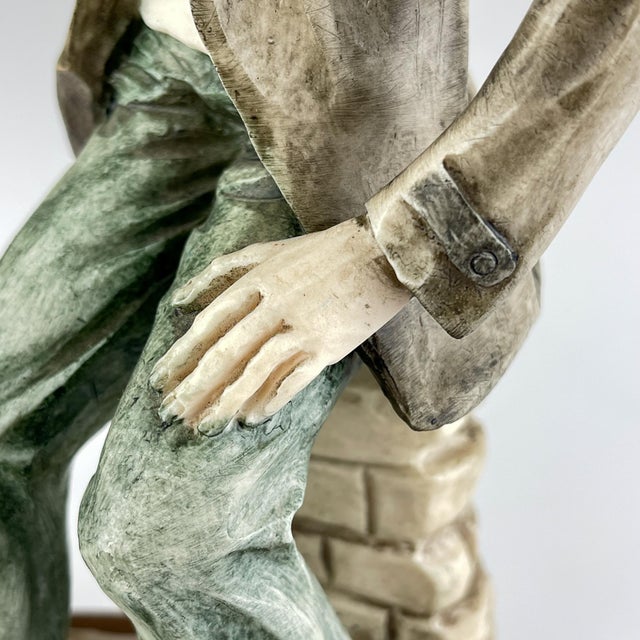 Mid-Century Modern Original Ceramic Sculpture of Artist from Capodimonte, Italy, 1970s For Sale - Image 3 of 16