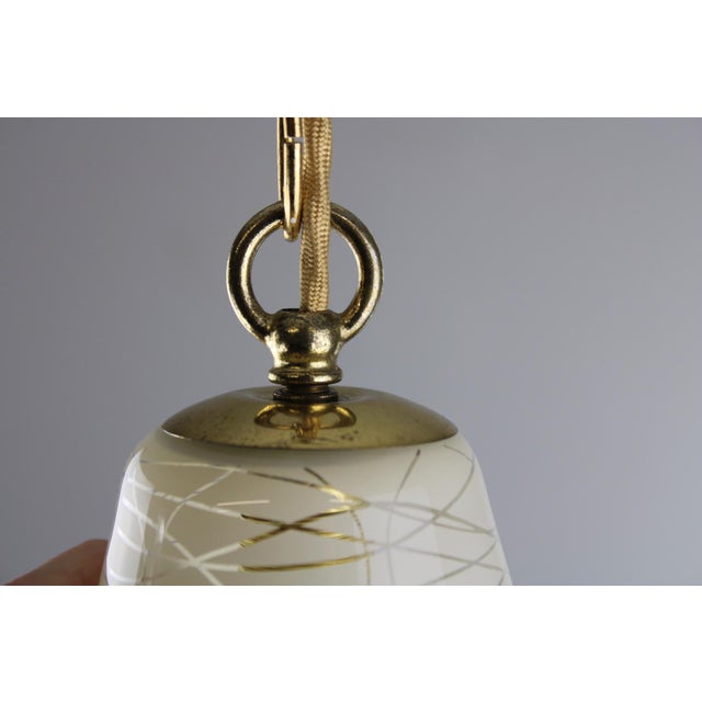 Metal Austrian Glass Pendant Light, 1950 For Sale - Image 7 of 9