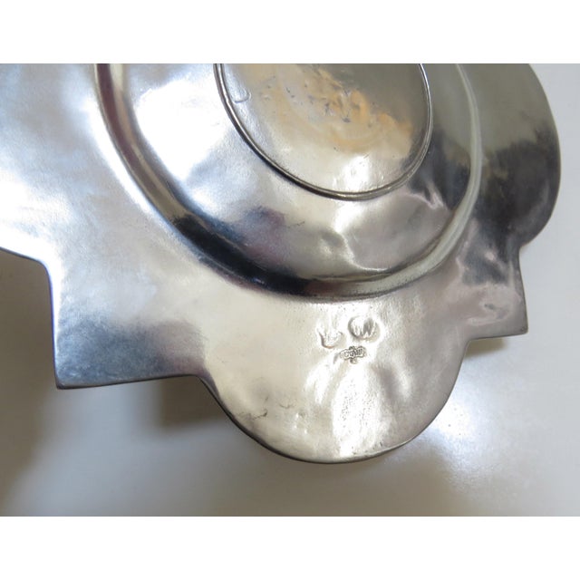 Silver Match Quatrefoil Polished Pewter Wall Sconces - A Pair For Sale - Image 8 of 9