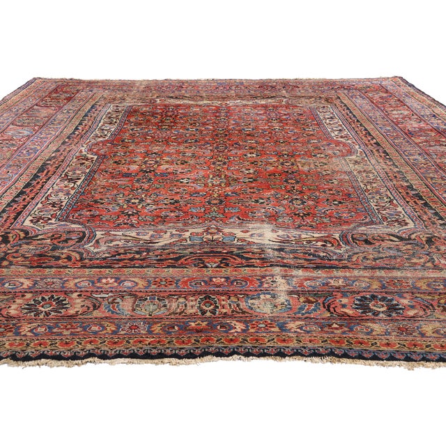 Rustic Late 19th Century Persian Lilihan Rug, 08'08 X 11'00 For Sale - Image 3 of 10
