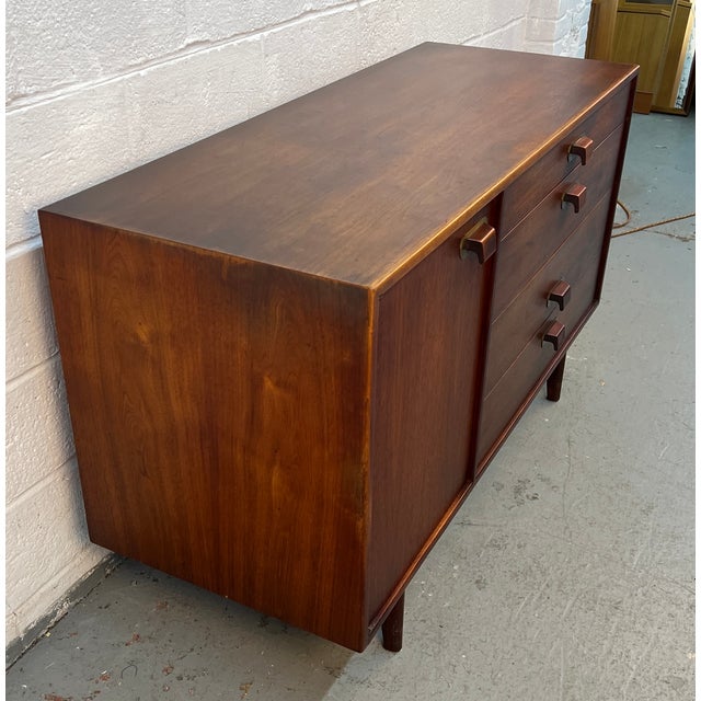 Brown Vintage Jens Risom Four Drawer Walnut Sideboard, Attributed For Sale - Image 8 of 16