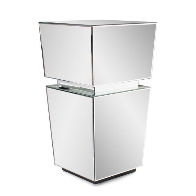 Industrial Clear Mirrored Pedestal Short For Sale - Image 3 of 9