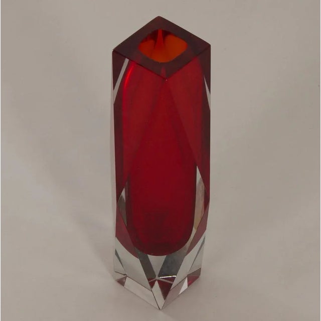 Red Murano Submerged Vase by Luigi Mandruzzo, 1960s For Sale - Image 3 of 9