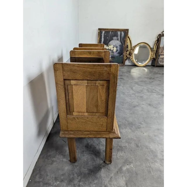 Wood Bedside Tables in Oak and Opaline, 1940s, Set of 2 For Sale - Image 7 of 8