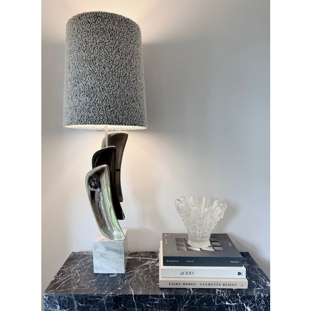 1960s 1960s Laurel Lamp Company Sculptural Table Lamp With Custom Bisson Bruneel Shade For Sale - Image 5 of 15