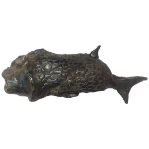 Iridescent Raku Art Pottery Fish Sculpture