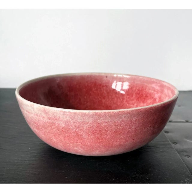 Red Late 20th Century Studio Ceramic Bowl by Brother Thomas Bezanson For Sale - Image 8 of 13