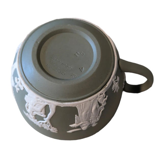 Wedgwood 1970s Wedgwood Green Jasperware Cup & Saucer For Sale - Image 4 of 12