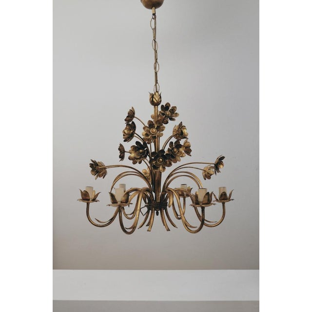Hollywood Regency Chandelier in Florentine Style For Sale - Image 5 of 8