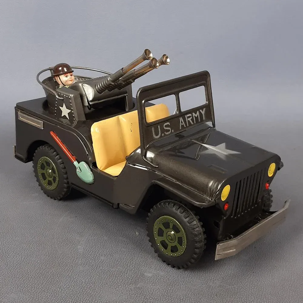 Jouet Vintage Space Jeep U.S. Army – Masudaya – Japon – Fonctionne à Piles