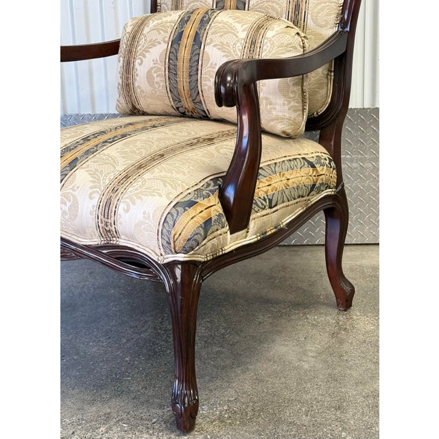 Flexsteel French Upholstered Fauteuil Armchair For Sale - Image 9 of 10