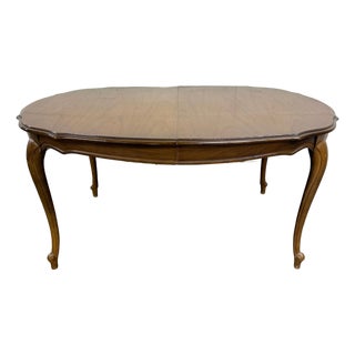 Vintage French Provincial Style Dining Table With Extension Two Leaves For Sale