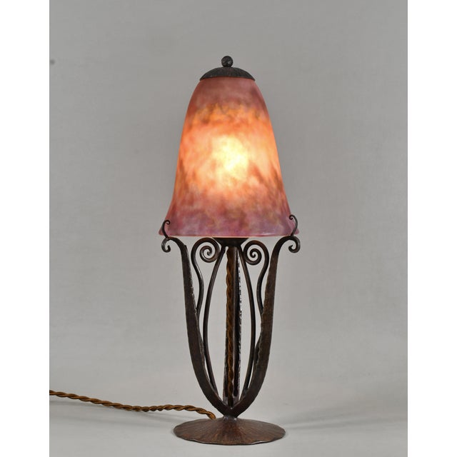French Art Deco Table Lamp by Daum & Robj 1920s France For Sale - Image 11 of 11
