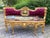 1950s French Louis XVI Gold Beech Velvet Settee For Sale - Image 10 of 13