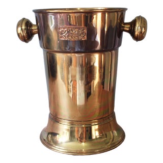 Ice Bucket in Brass and Enamel Details, 1960s For Sale