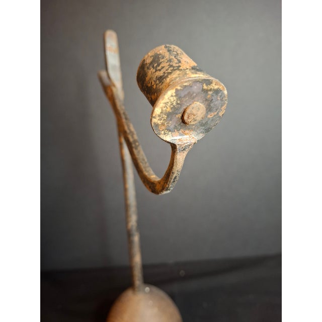 Antique 18th C Wrought Iron Rushlight Candle Holder Hand Forged Early Lighting For Sale - Image 9 of 12