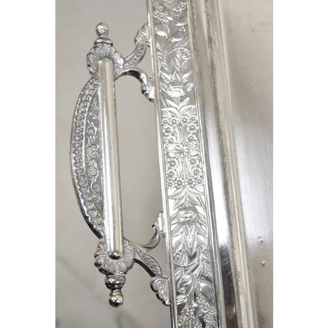 Antique Wilcox Victorian Aesthetic Movement Silver Plated Serving Platter Tray For Sale - Image 12 of 12