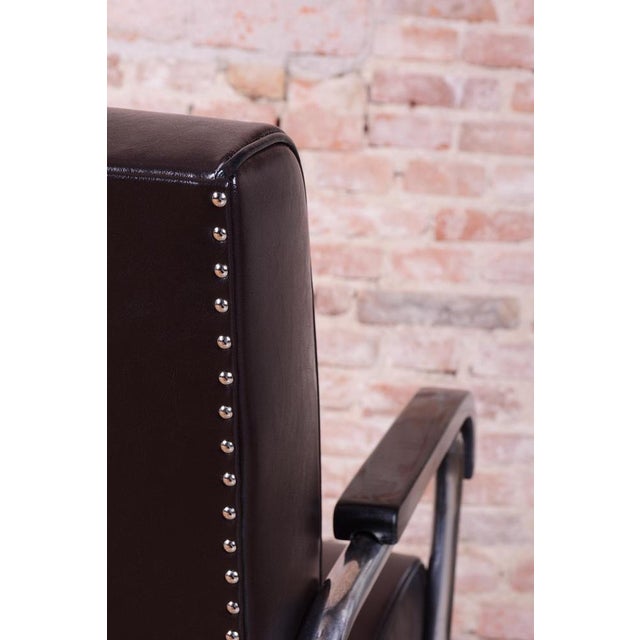 Black Bauhaus Armchair in Chrome and Leather from Hynek Gottwald, Czech, 1930s For Sale - Image 8 of 15