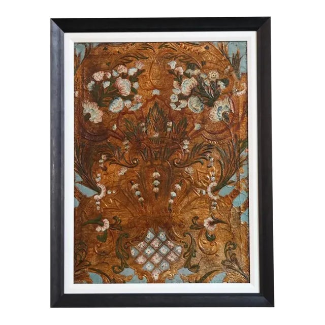 17th Century Baroque Dutch Leather Panel 4 For Sale