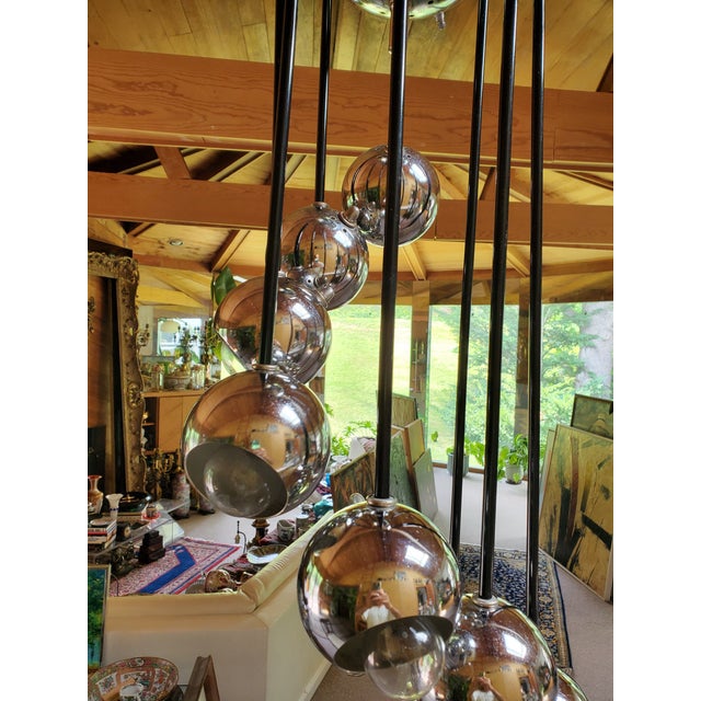 Mid-Century Modern Mid Century Modern Sonneman Style Helmet Chandelier For Sale - Image 3 of 9