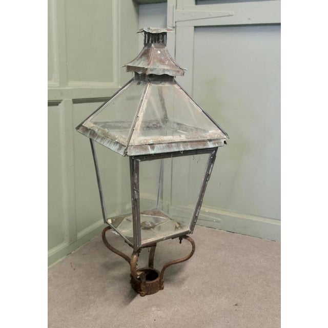 19th Century Glass Top and Copper Lantern For Sale - Image 4 of 7