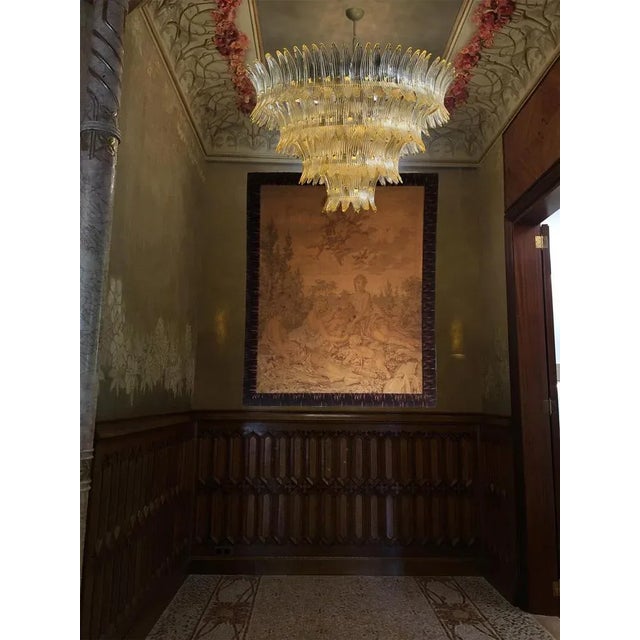 Vintage Italian Palmette Chandelier, Murano, 1990s For Sale - Image 4 of 13