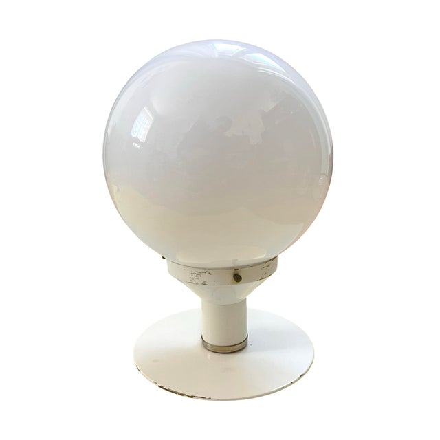 1980s White, Spherical Space Age Table Lamp, Poland 1980s. For Sale - Image 5 of 12