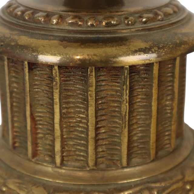 Classic Empire French Brass Table Lamp, 1950s For Sale - Image 16 of 18