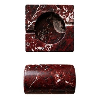 Brutalist Marble Ashtray and Cigar Holder, 1980s, Set of 2 For Sale