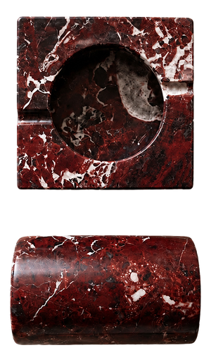Brutalist Marble Ashtray and Cigar Holder, 1980s, Set of 2