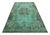 1960s Vintage Zeki Müren Rug in Turquoise With Green Floral Medallion | Rug & Kilim For Sale - Image 5 of 7