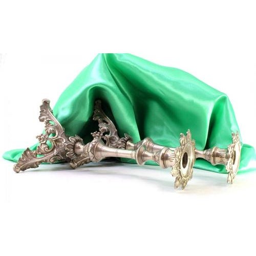 Silver Candlesticks with Turned Stems, Set of 2 For Sale - Image 6 of 9