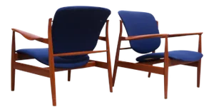 Finn Juhl Teak Lounge Chairs Model Fd-136 for France & Daverkosen