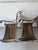Late 20th Century Leather and Iron Scroll Dining Arm Chairs For Sale - Image 4 of 12