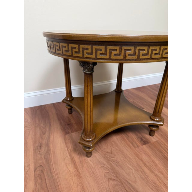 Vintage Regency Style Greek Key Side Table For Sale - Image 11 of 16