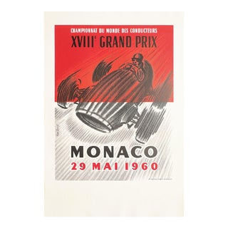 1960 Moncao Grand Prix Automobile Poster Reissue For Sale