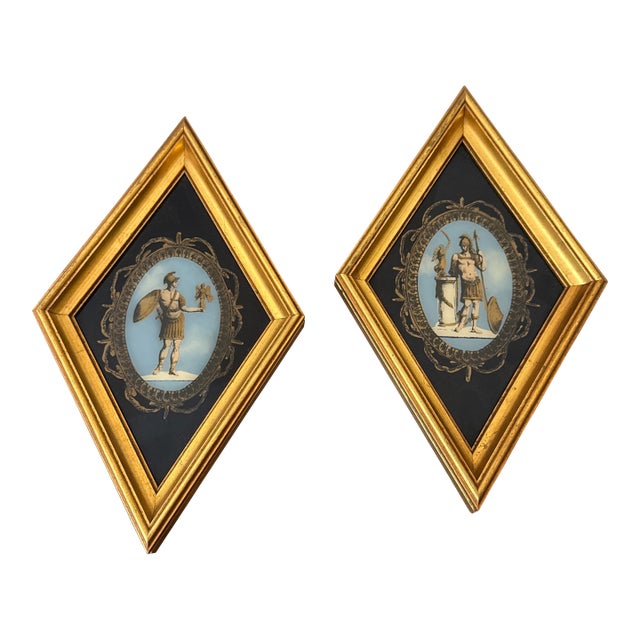 Vintage Italian Roman Warrior Wall Plaque ~ a Pair For Sale