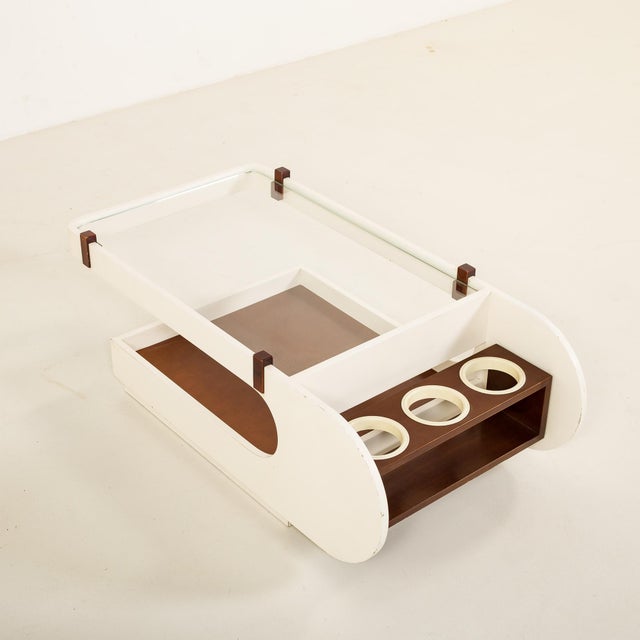 Italian Coffee Table with Bar Compartment, 1970s For Sale - Image 10 of 12