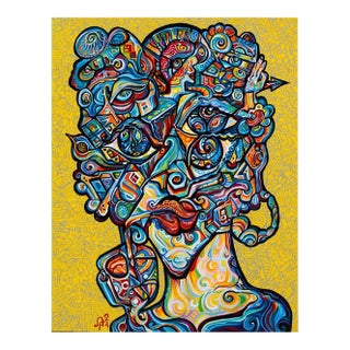 Alexander Arshansky, "Ready for a Kiss" Abstract/Cubist Piece For Sale