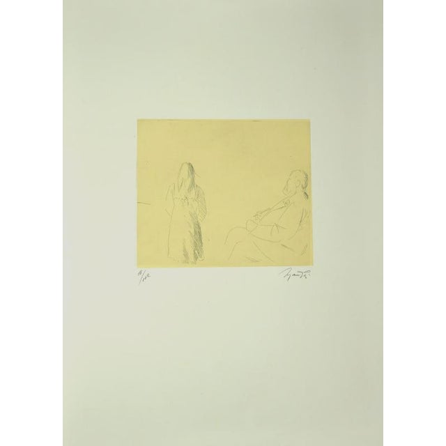 Painter and Model is an original artwork realized by Giacomo Manzù in 1964. Hand signed on the lower right margin....
