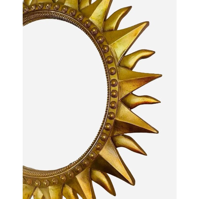 Vintage Gilded Celestial Sunburst Wall Mirror For Sale - Image 10 of 12