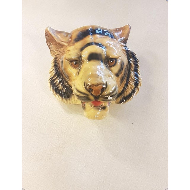 Gothic Style Tiger Head Mount Wall Hanging, 1930s For Sale - Image 9 of 15