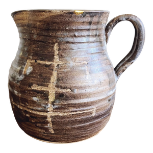 Vintage Kintsugi Repaired Stoneware Pottery Water Jug Pitcher
