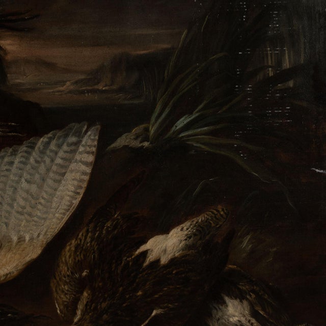 Wood 18th Century Original Italian Oil on Canvas Large Still Life by Baldassarre De Caro For Sale - Image 7 of 13