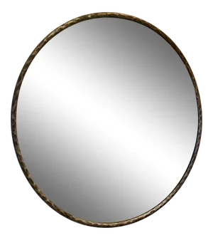 Industrial Modern Large Round Hammered Metal Wall Mirror