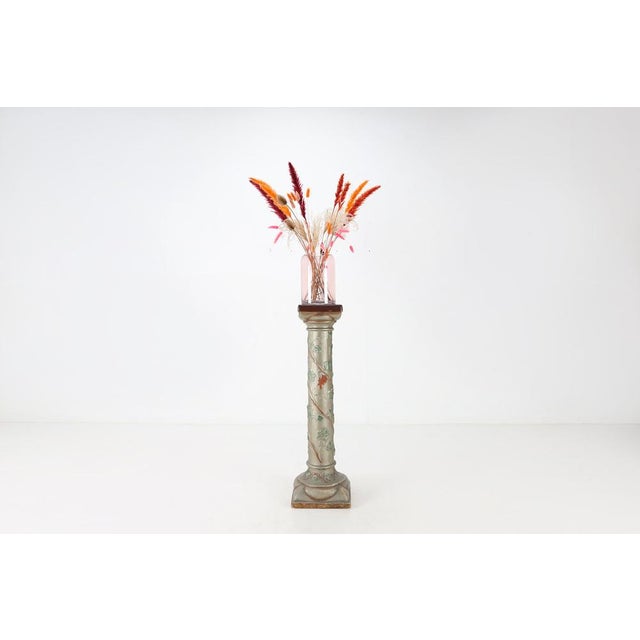 France / 1920 / console / plaster / Art Nouveau A French console in glazed plaster with nice sculpture details and floral...