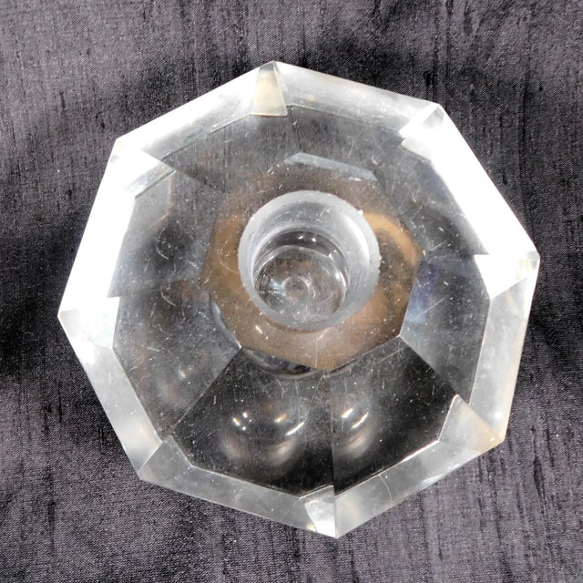 1950s Cut Crystal Perfume Bottle With Big Stopper For Sale - Image 4 of 5