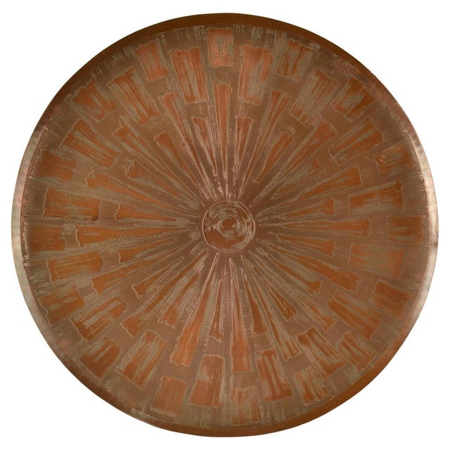 Large Etched Copper Wall Plate from Valentien, 1960s For Sale - Image 12 of 12