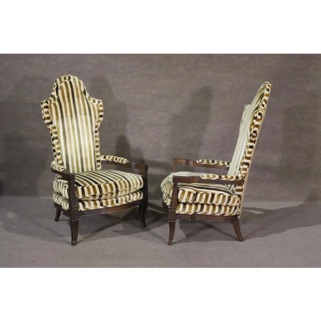 Mid 20th Century Mid 20th Century Pair of Mid-Century Throne Chairs - 2 Pieces For Sale - Image 5 of 12